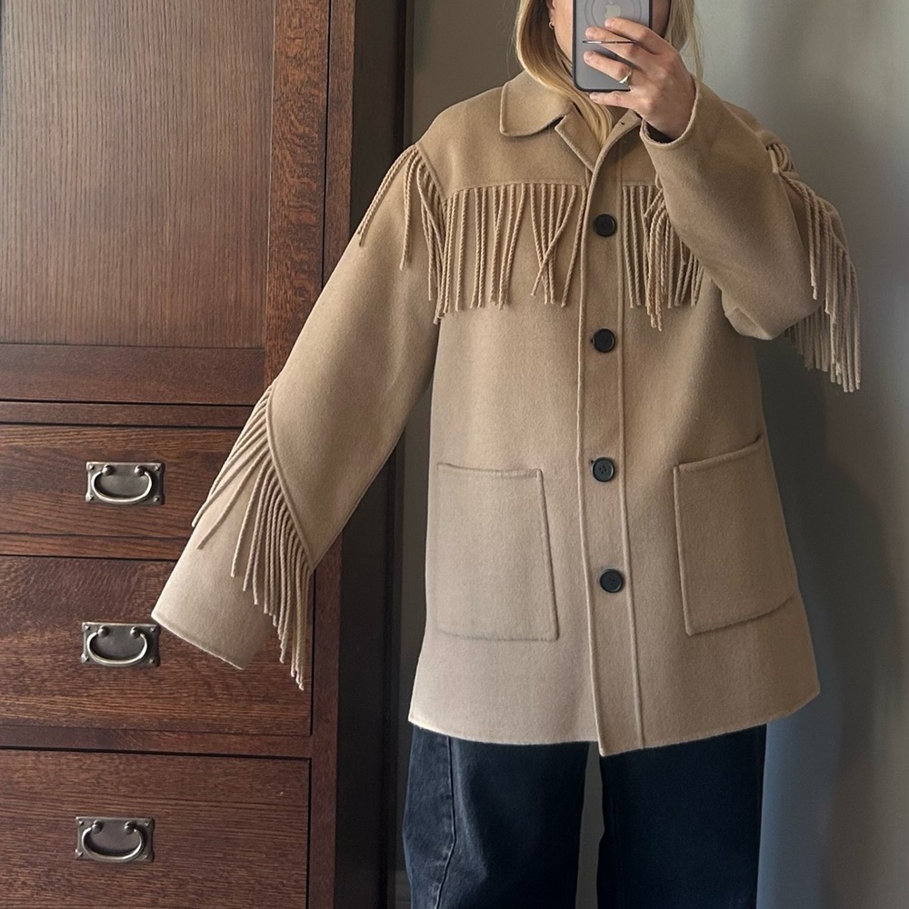 Kooples fringe wool coat - Picture 7 of 8